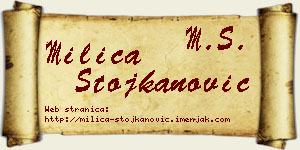 Milica Stojkanović vizit kartica